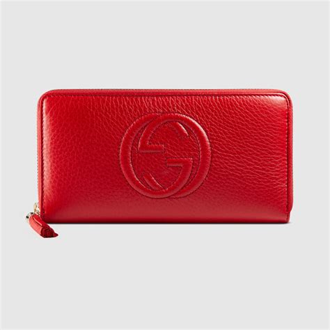 gucci soho leather zip around wallet|checkered gucci wallet.